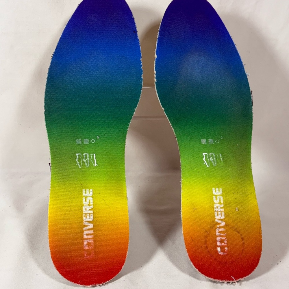 Converse White Mesh Sneakers with Rainbow Gradient Accents - Picture 6 of 12